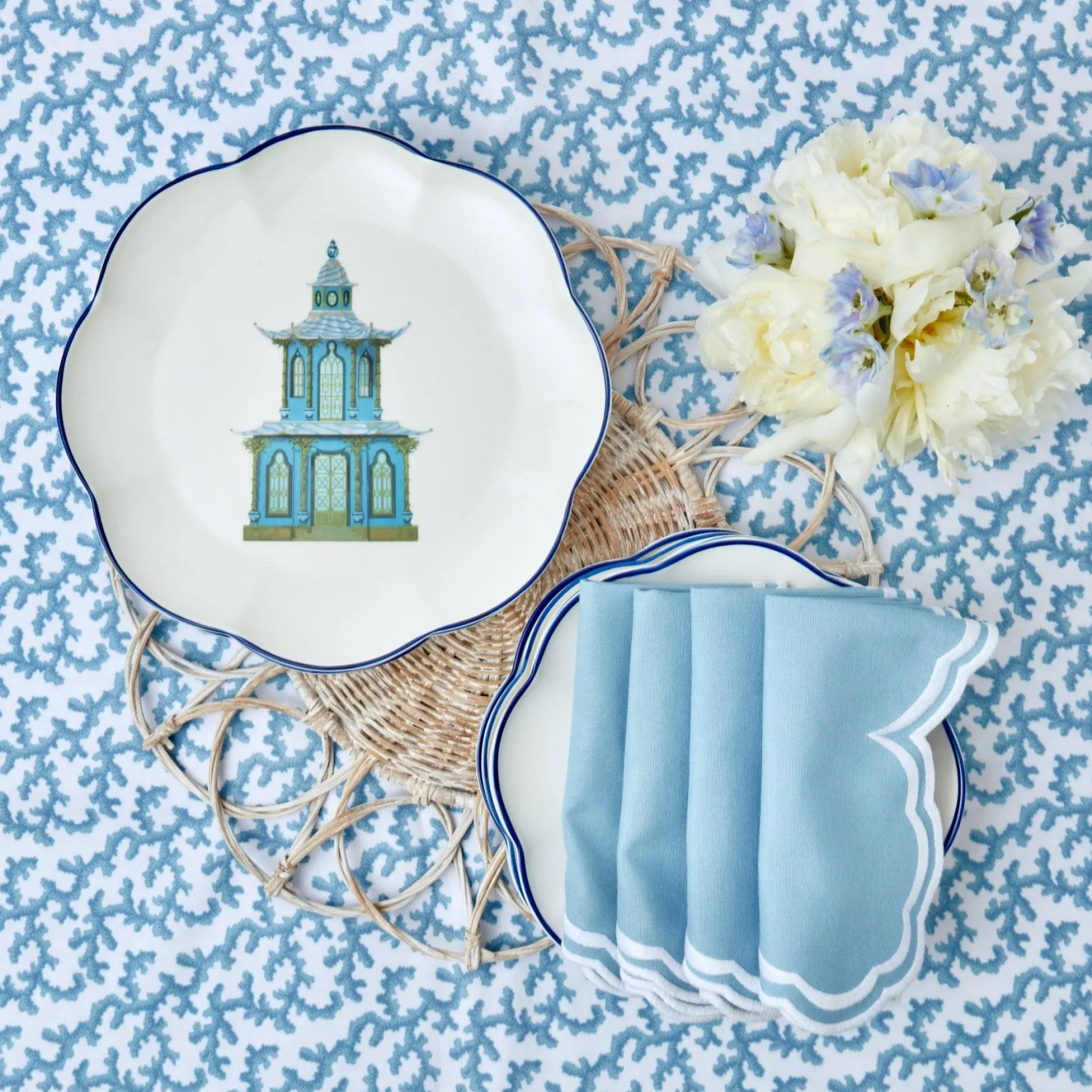 Scalloped Pagoda Dinner Plate