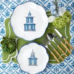 Scalloped Pagoda Dinner Plate