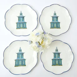 Scalloped Pagoda Dinner Plate (Set Of 4)