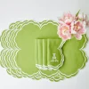 Serena Apple Green Scalloped Placemats (Set Of 4)