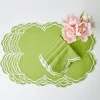 Serena Apple Green Scalloped Napkins (Set Of 4)