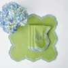 Serena Apple Green With Blue Napkins (Set Of 4)