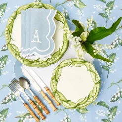 Serena Applique Blue Napkins (Set Of 4)