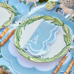 Serena Applique Blue Placemats (Set Of 4)