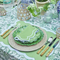 Serena Applique Green Placemats & Napkins (Set Of 4)