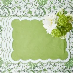 Serena Applique Green Placemats (Set Of 4)