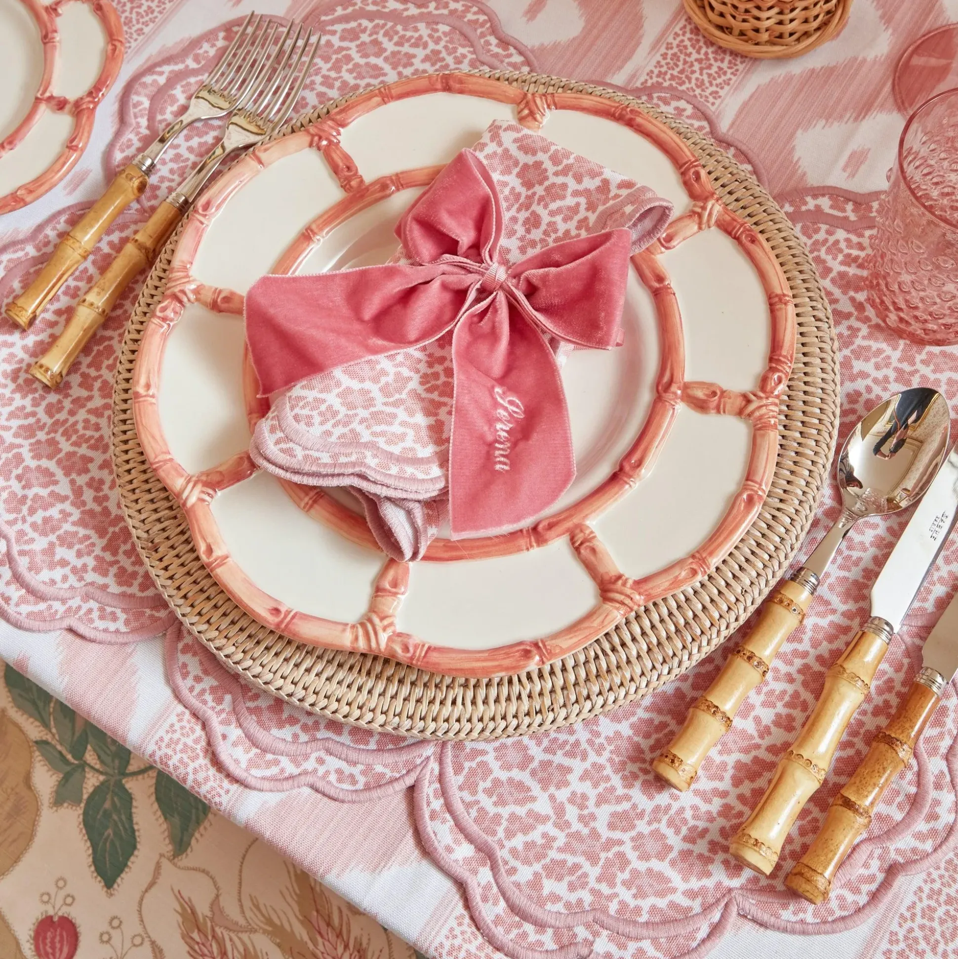 Serena Pink Leopard Napkins (Set Of 4)