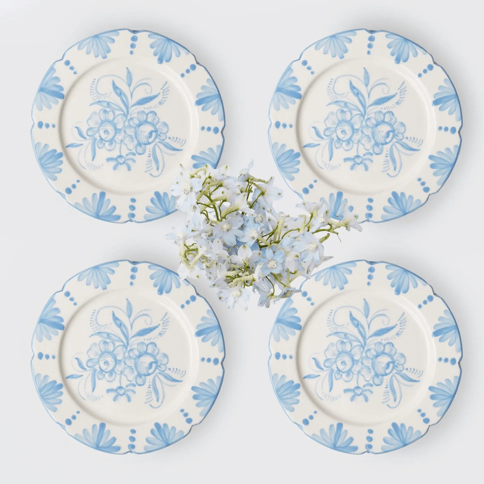 Seville Blue Gardenia Starter Plate (Set Of 4)