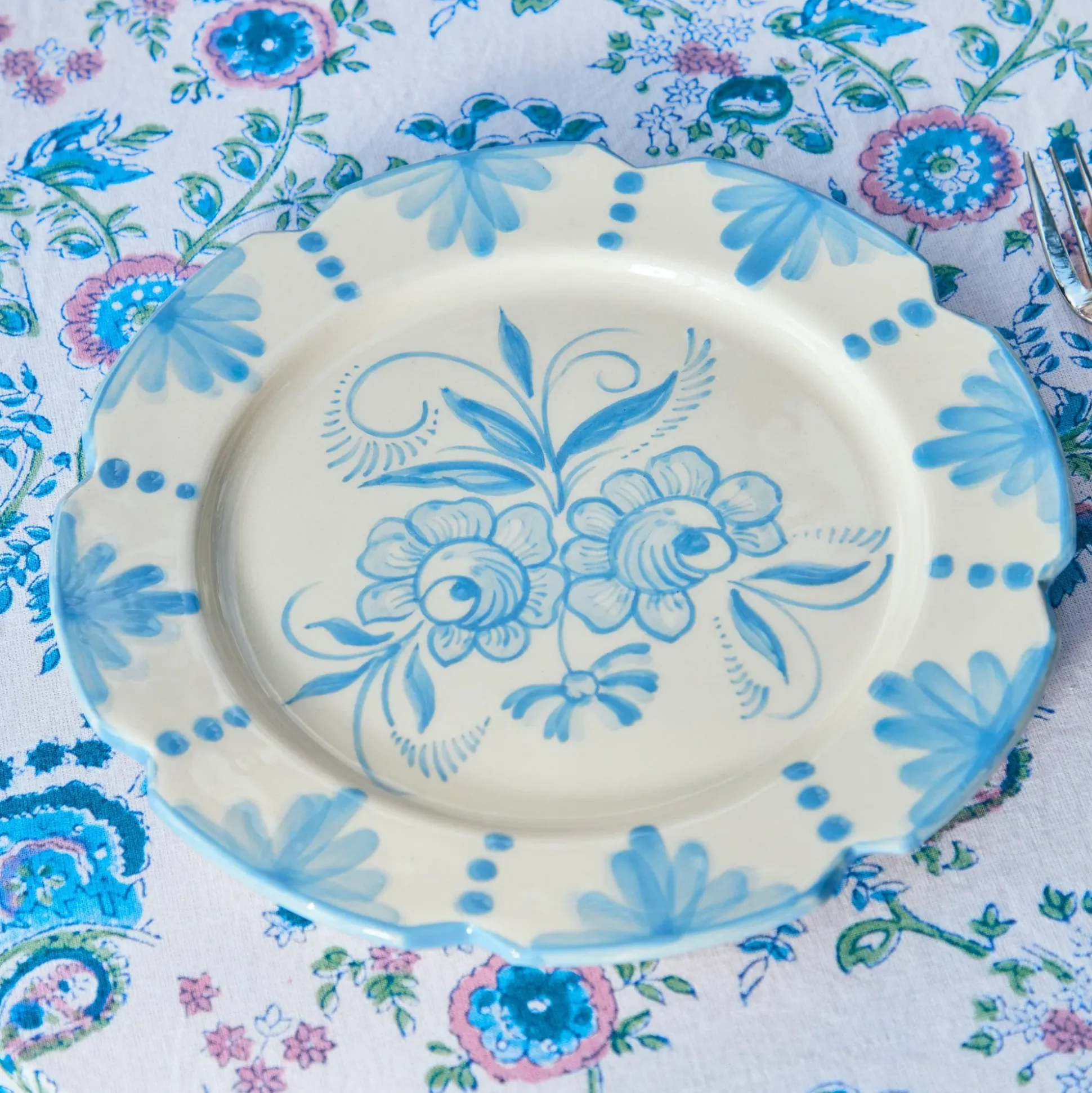 Seville Blue Gardenia Starter Plate (Set Of 4)