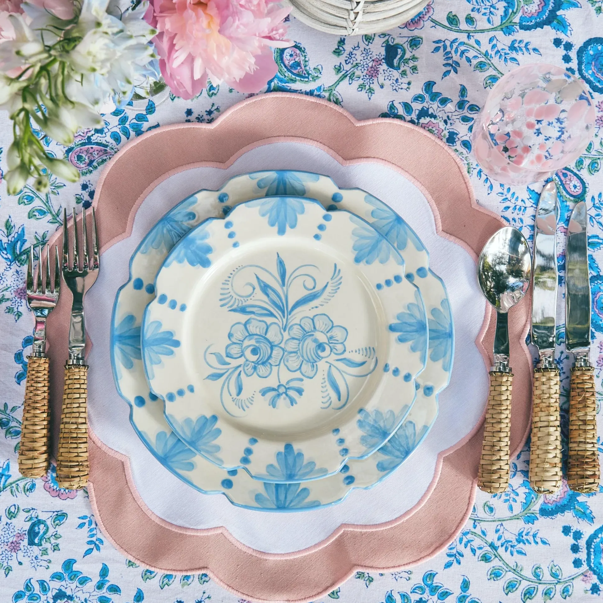 Seville Blue Gardenia Starter Plate (Set Of 4)