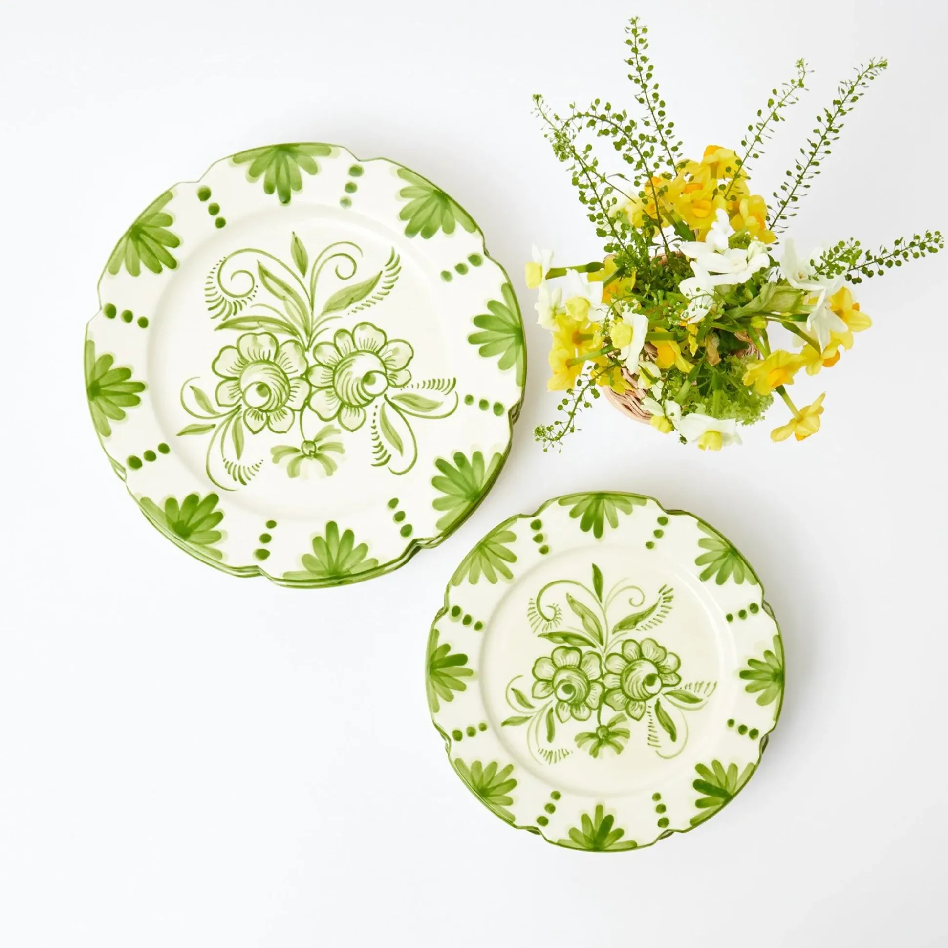 Seville Green Gardenia Starter Plates (Set Of 4)