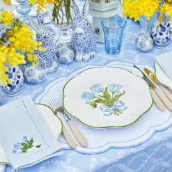 Sky Blue Linen Tulip Napkins (Set Of 4)
