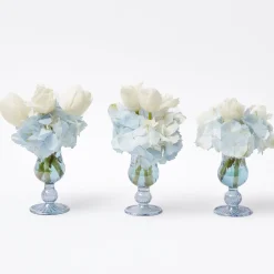 Small Blue Fluted Vase (Set Of 3)