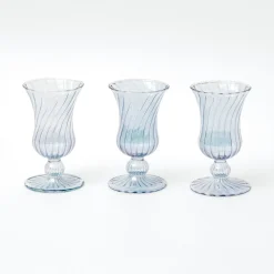 Small Blue Fluted Vase (Set Of 3)