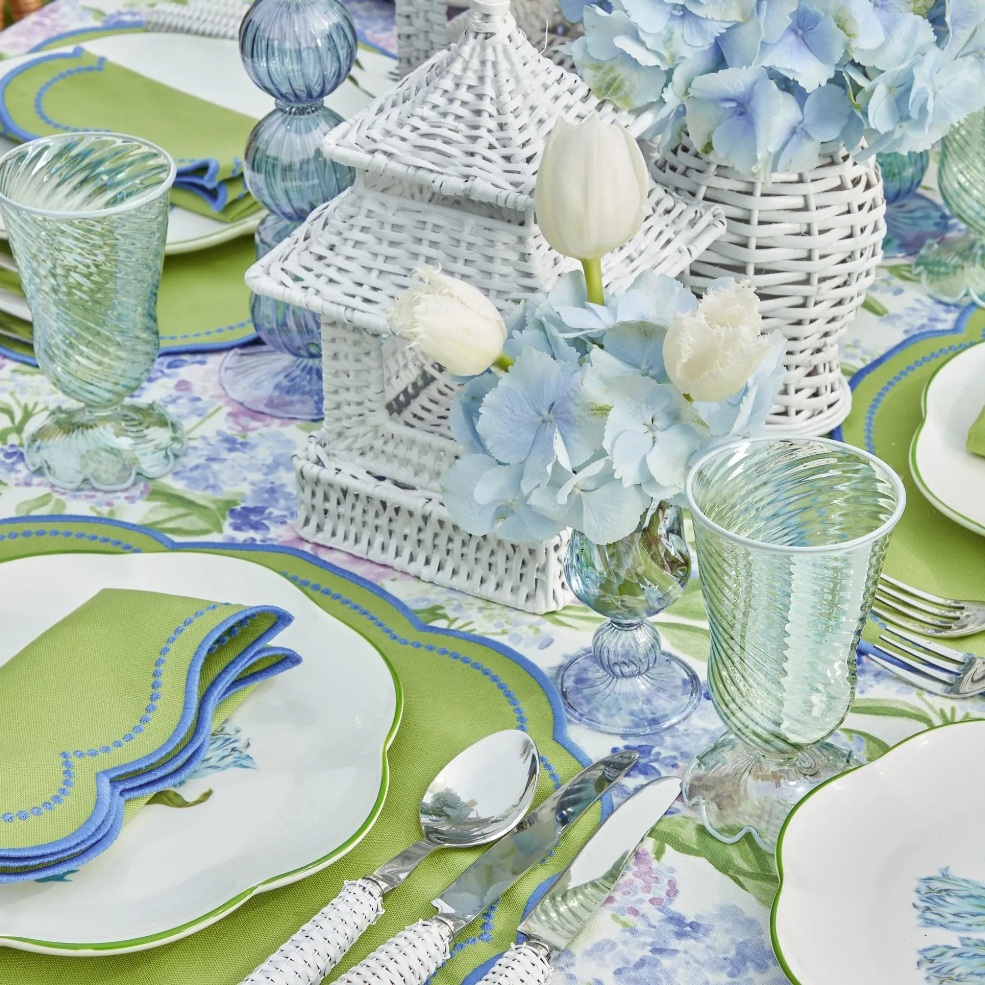 Small Blue Fluted Vase (Set Of 3)