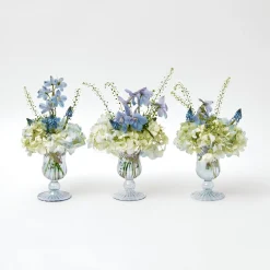 Small Blue Fluted Vase (Set Of 3)