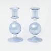 Small Camille Azure Candle Holders (Pair)
