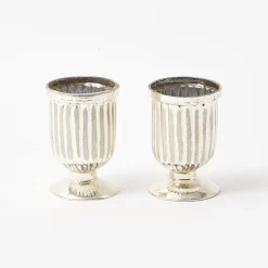 Small Mercury Fluted Vase (Pair)