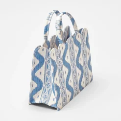 Small Mrs. Alice Tote Bag (Blue Ikat)
