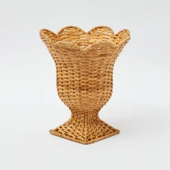 Small Natural Rattan Urn Vase