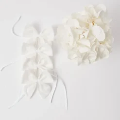 Snow White Velvet Napkin Bows (Set Of 4)