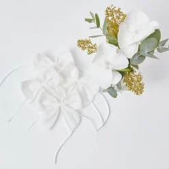 Snow White Velvet Napkin Bows (Set Of 4)