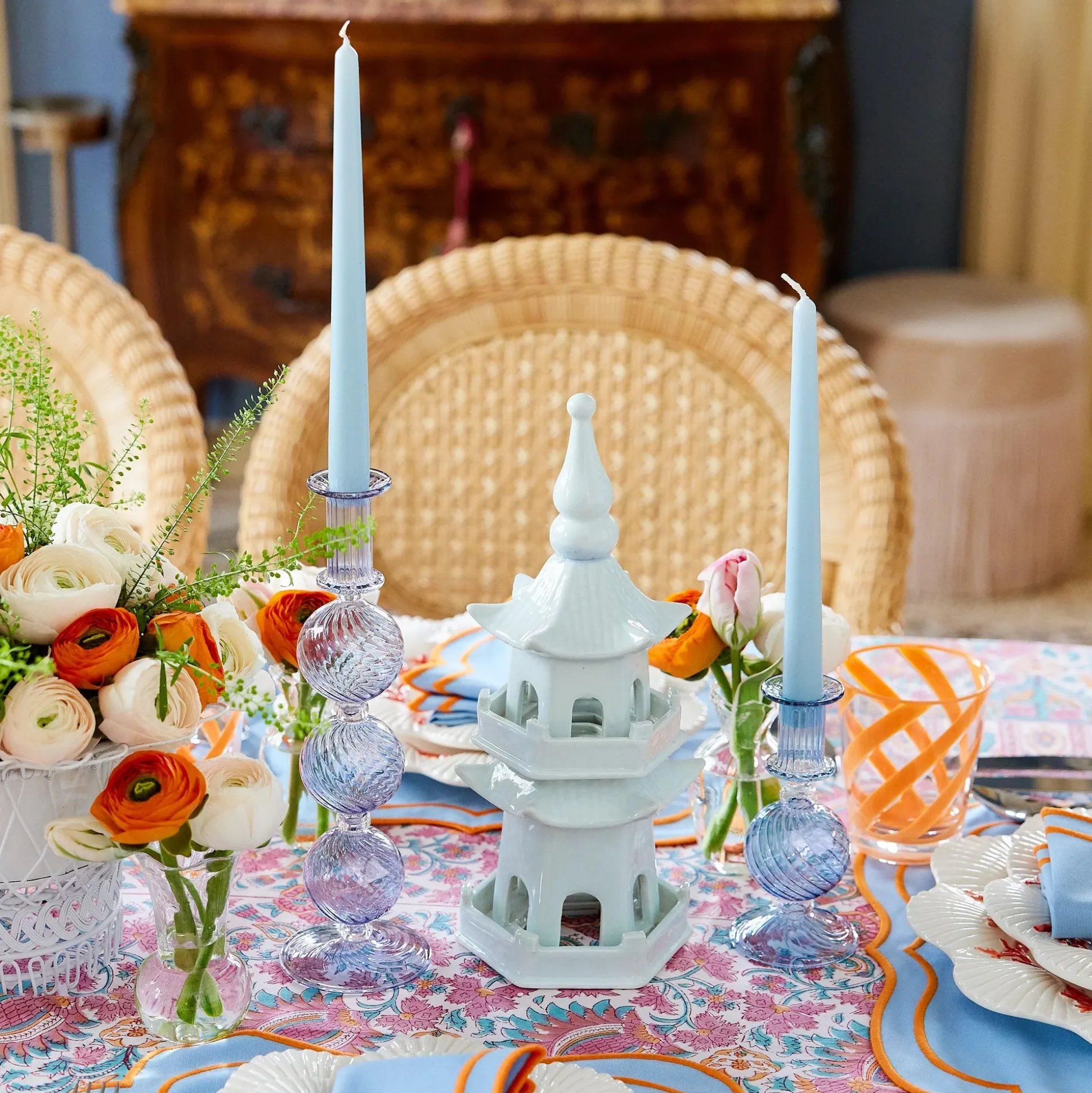 Soft Blue Candles (Set Of 8)