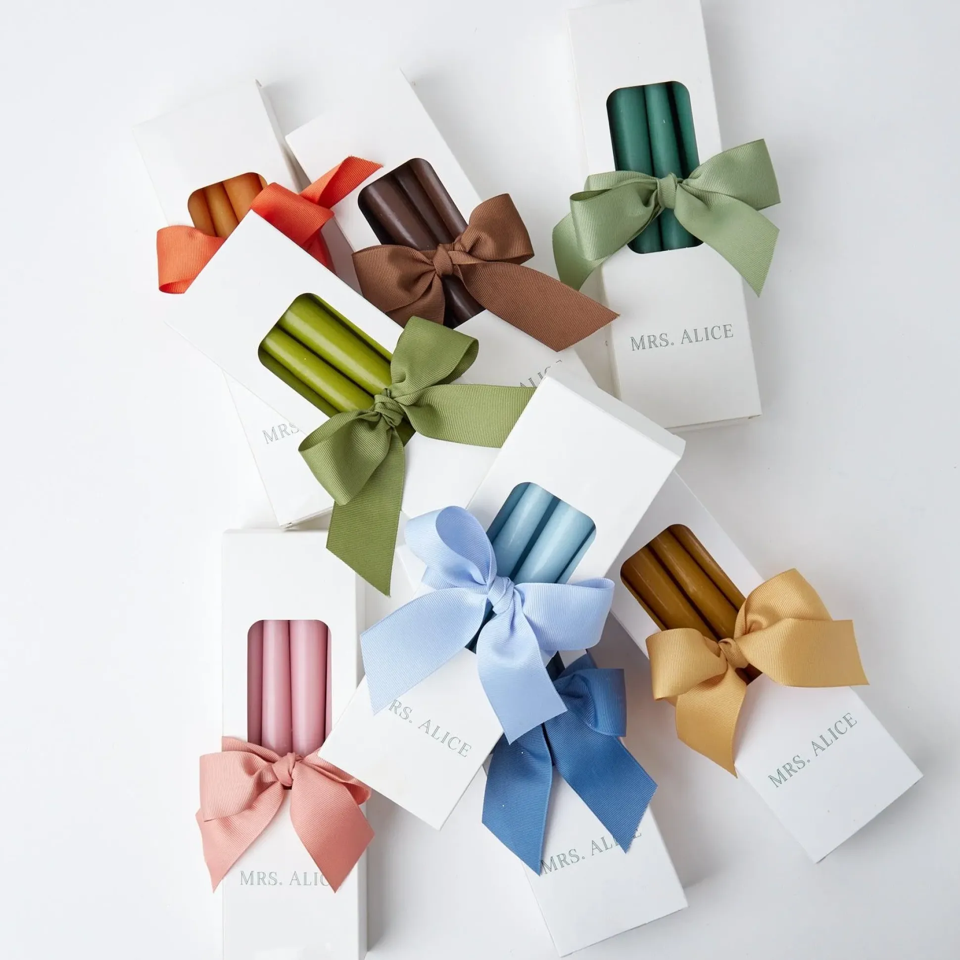 Soft Blue Candles (Set Of 8)