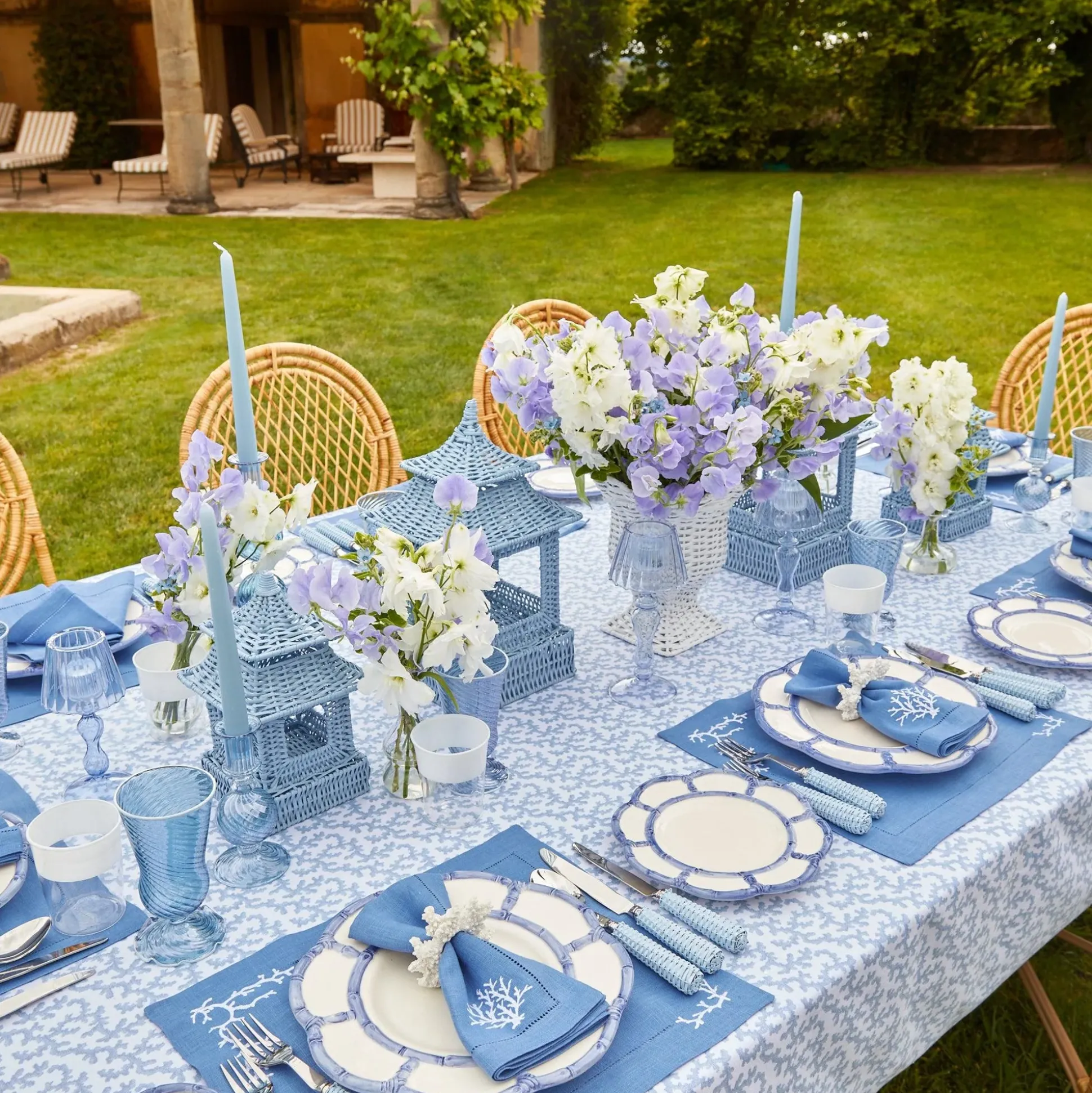 Soft Blue Candles (Set Of 8)