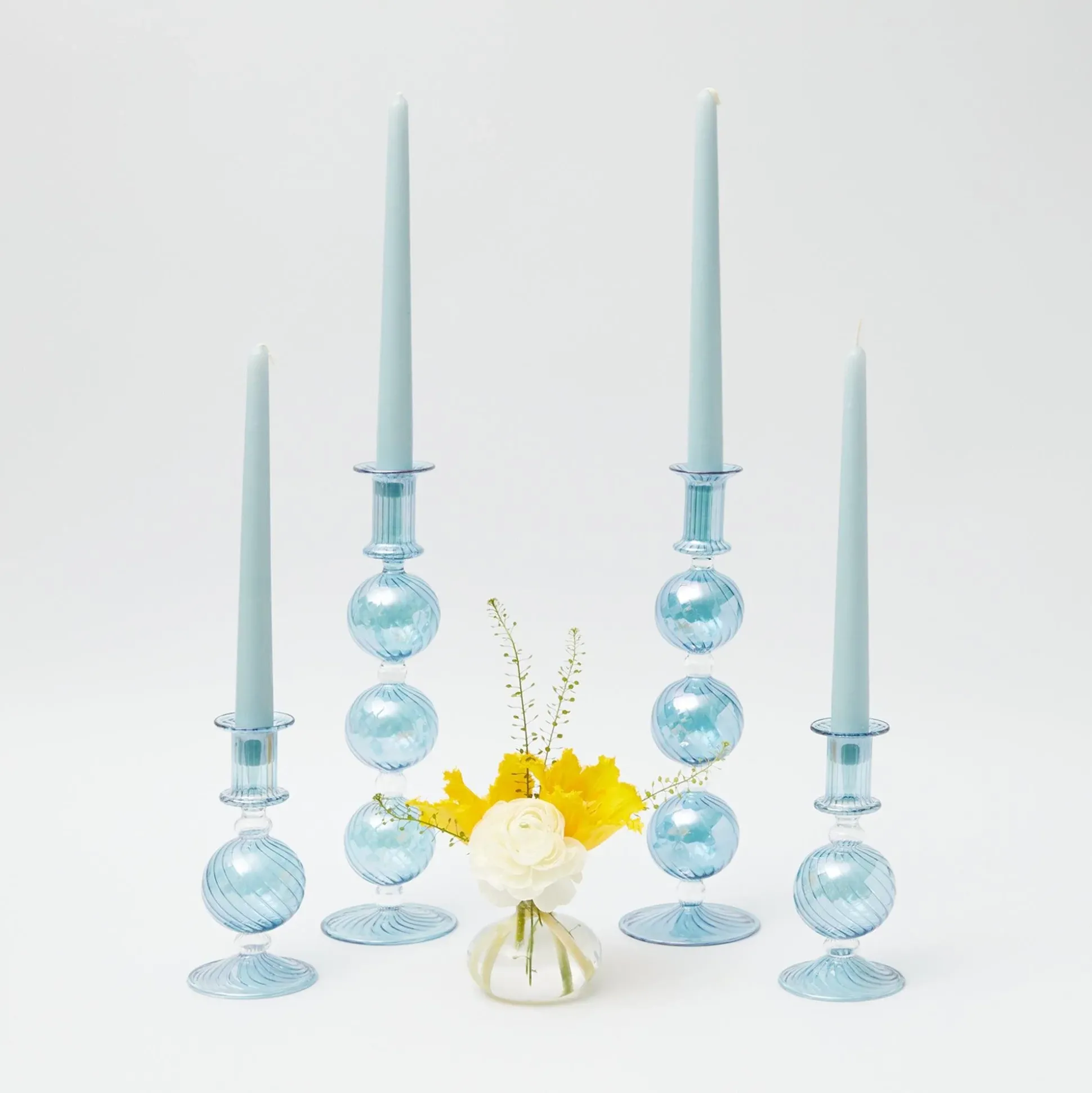 Soft Blue Candles (Set Of 8)