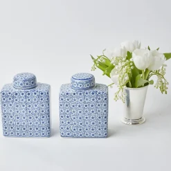 Square Floral Print Ginger Jar