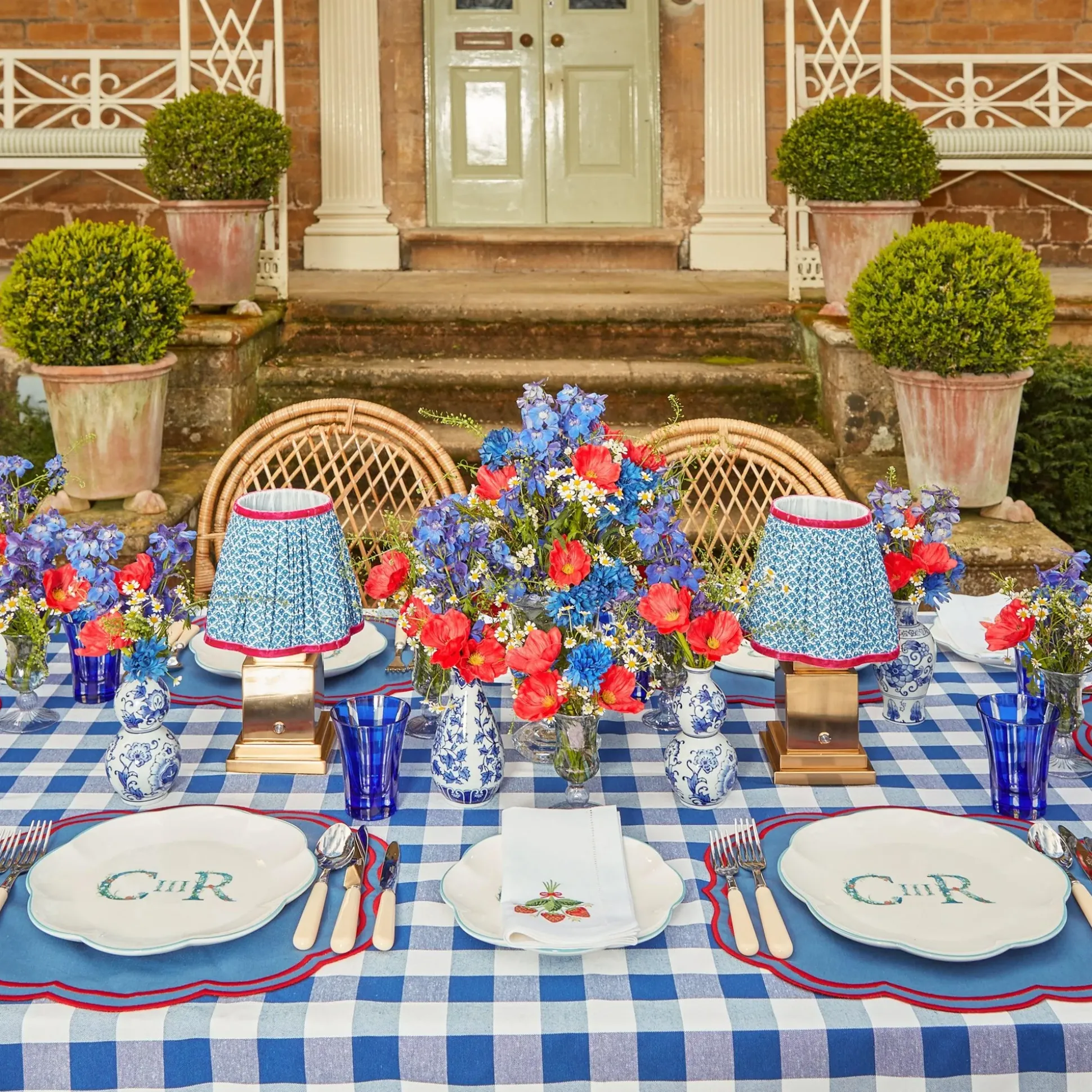 Strawberry White Linen Embroidered Napkins (Set Of 4)