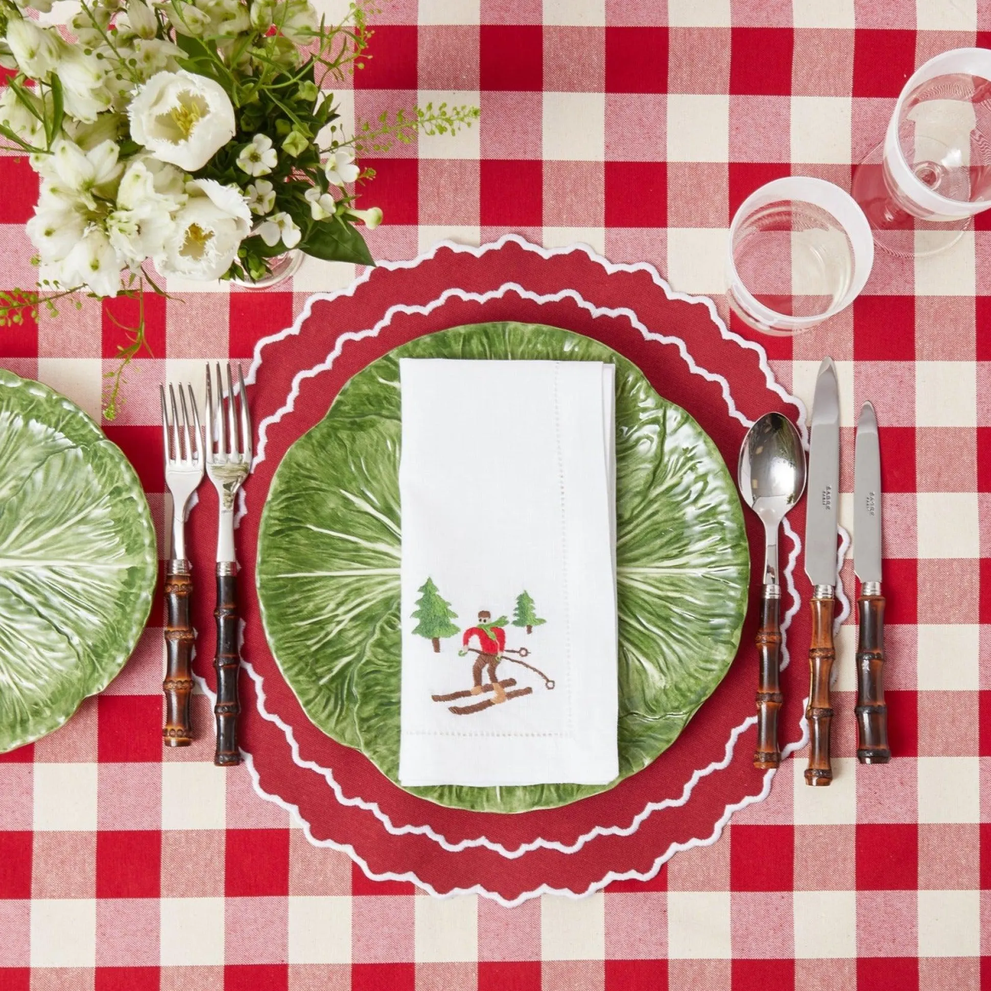 Swiss Red Gingham Tablecloth