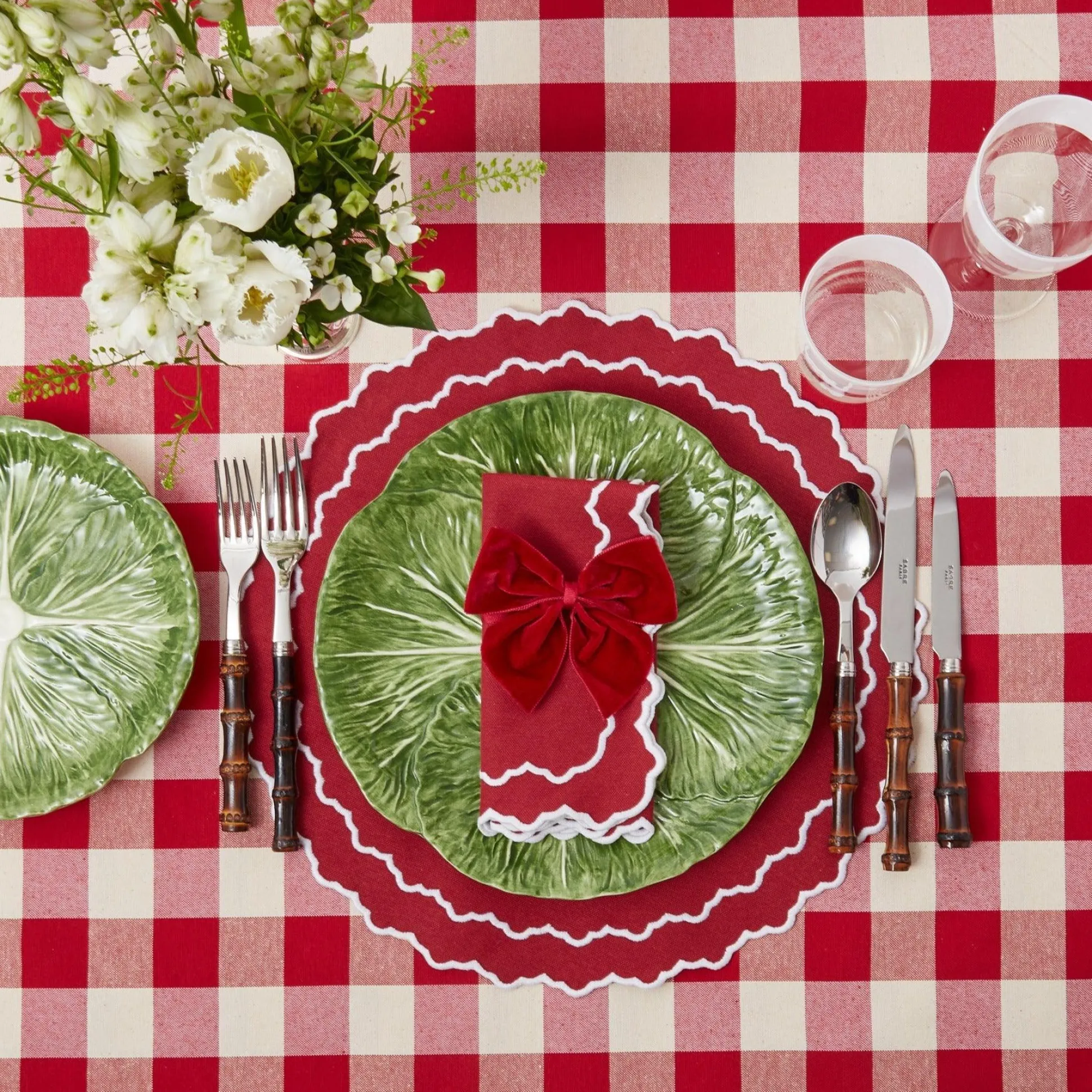 Swiss Red Gingham Tablecloth