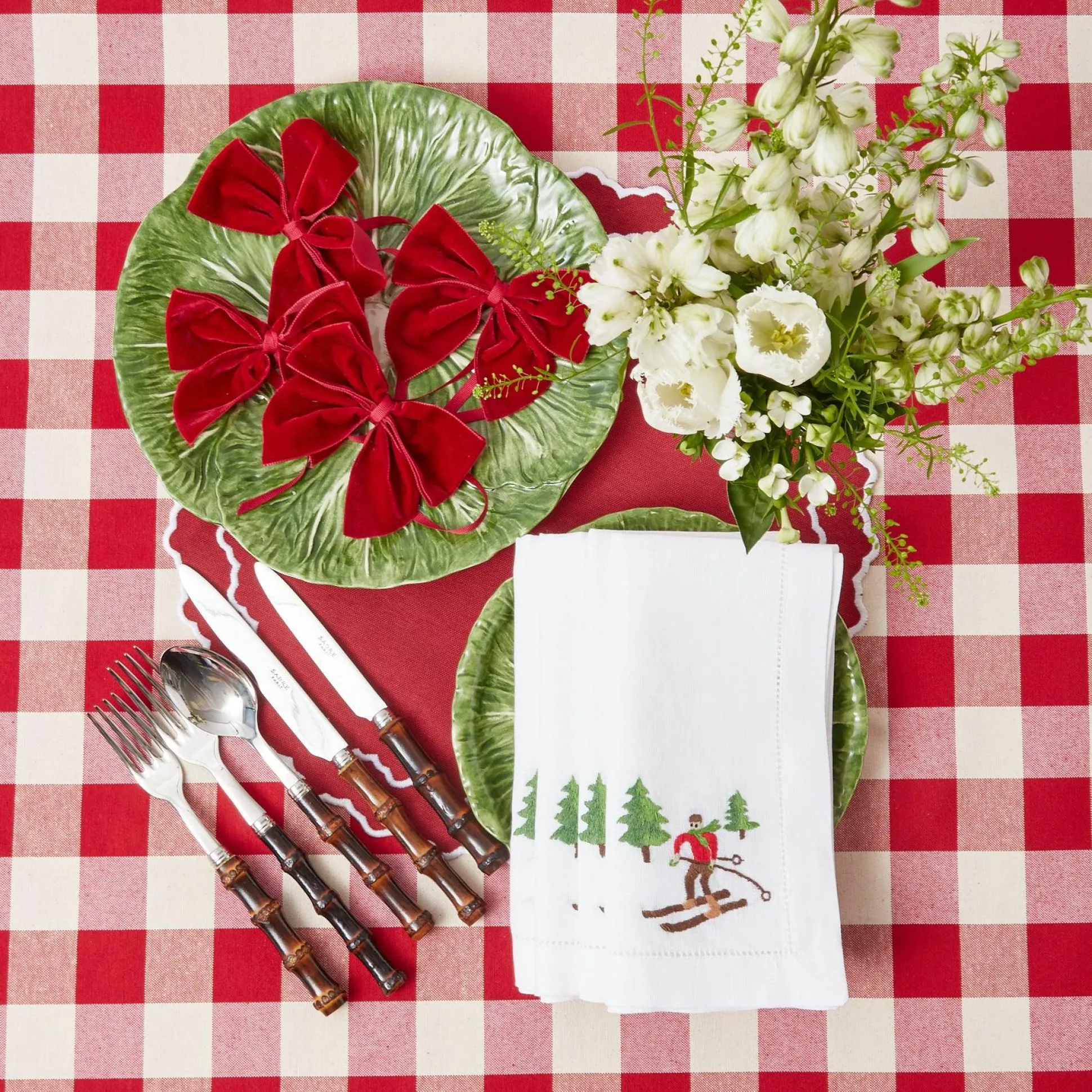 Swiss Red Gingham Tablecloth