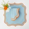 Sylvie Blue & Orange Napkins (Set Of 4)