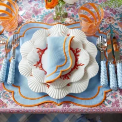 Sylvie Blue & Orange Napkins (Set Of 4)