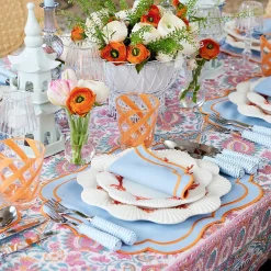 Sylvie Blue And Orange Placemats & Napkins (Set Of 4)