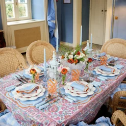 Sylvie Blue And Orange Placemats & Napkins (Set Of 4)