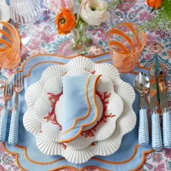 Sylvie Blue And Orange Placemats & Napkins (Set Of 4)