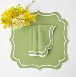 Sylvie Green Embroidered Napkins (Set Of 4)