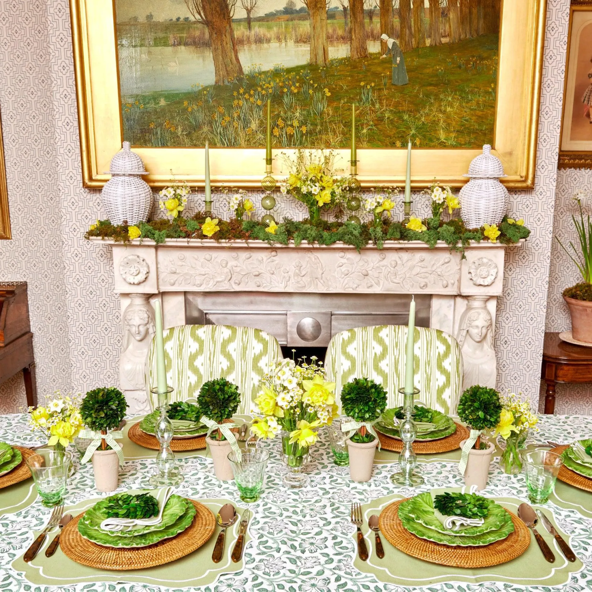 Sylvie Green Embroidered Napkins (Set Of 4)