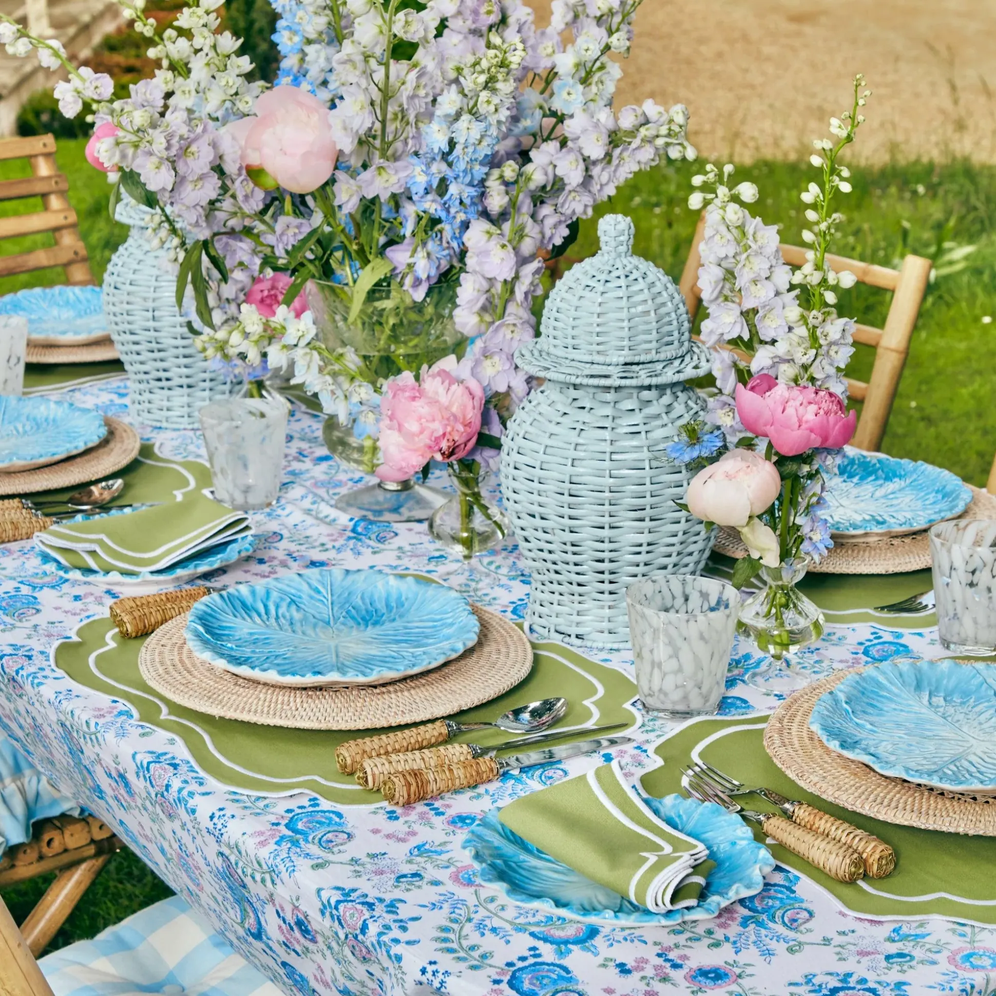 Sylvie Green Embroidered Napkins (Set Of 4)