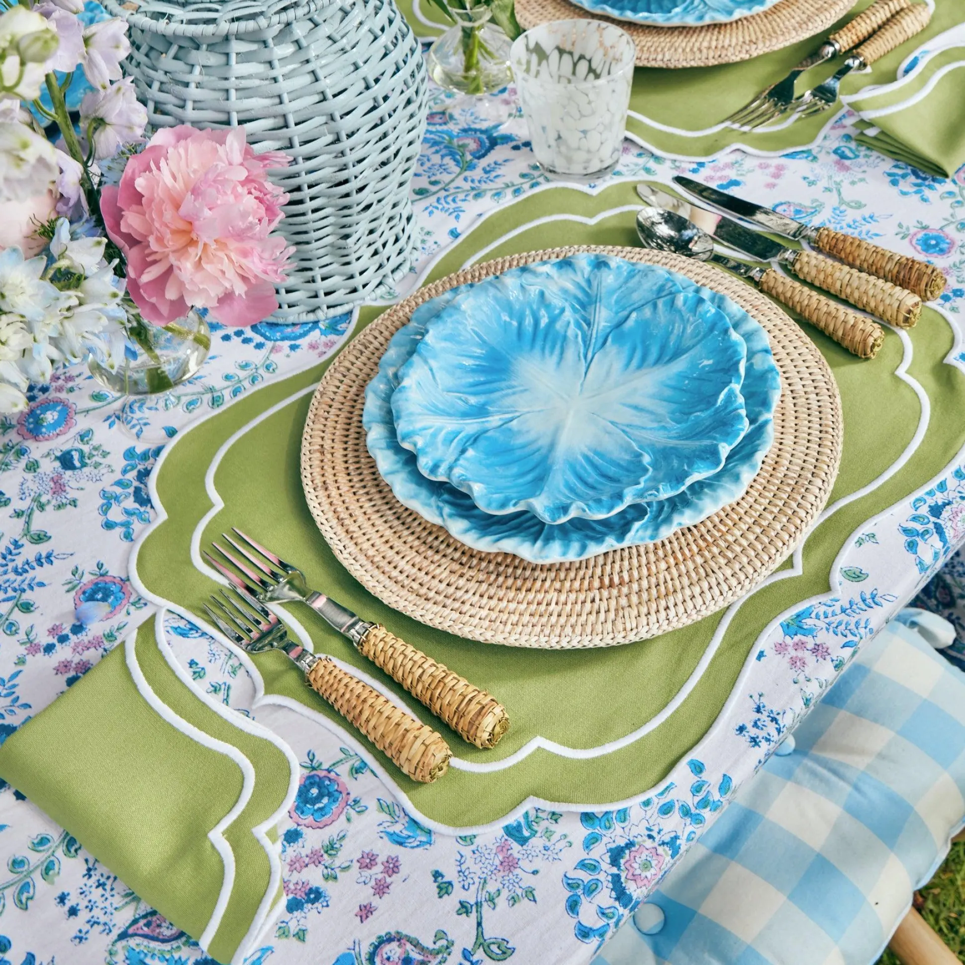 Sylvie Green Embroidered Napkins (Set Of 4)