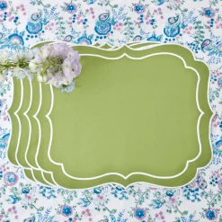 Sylvie Green Embroidered Placemats (Set Of 4)