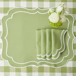 Sylvie Green Embroidered Placemats (Set Of 4)