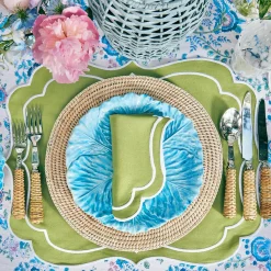 Sylvie Green Embroidered Placemats & Napkins (Set Of 4)