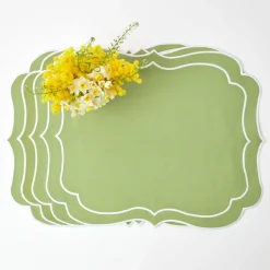 Sylvie Green Embroidered Placemats & Napkins (Set Of 4)