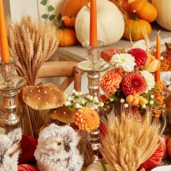 Tall Mercury Glass Candle Holder Trio