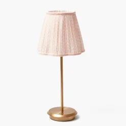 Tall Rechargeable Lamp With Pink Lotus Lampshade